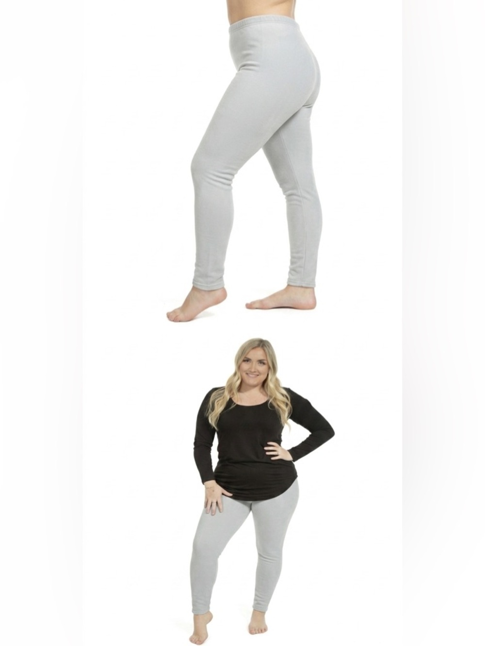 Faux Fur High Comfy White Leggings - Women